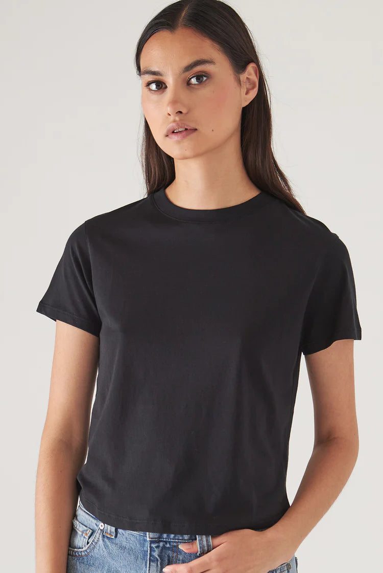 Short Sleeve Pima Classic Baby Tee - Black-Patrick Assaraf-Over the Rainbow