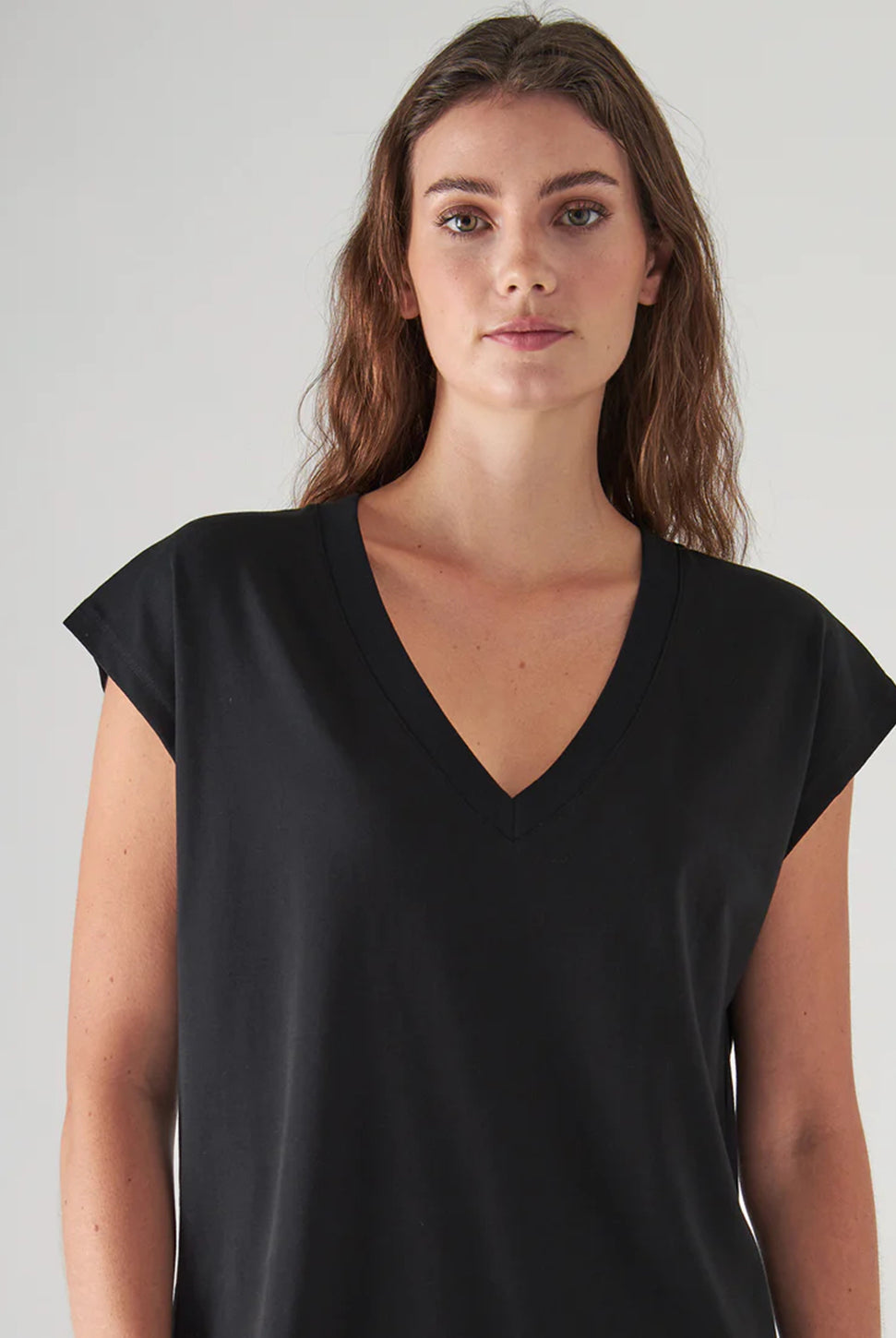 Dolman V-Neck Tee - Black-Patrick Assaraf-Over the Rainbow