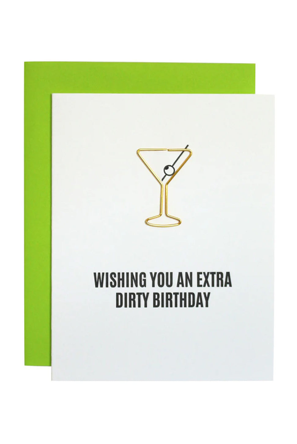 Extra Dirty Birthday Paper Clip Letterpress Card-CHEZ GAGNE LETTERPRESS-Over the Rainbow