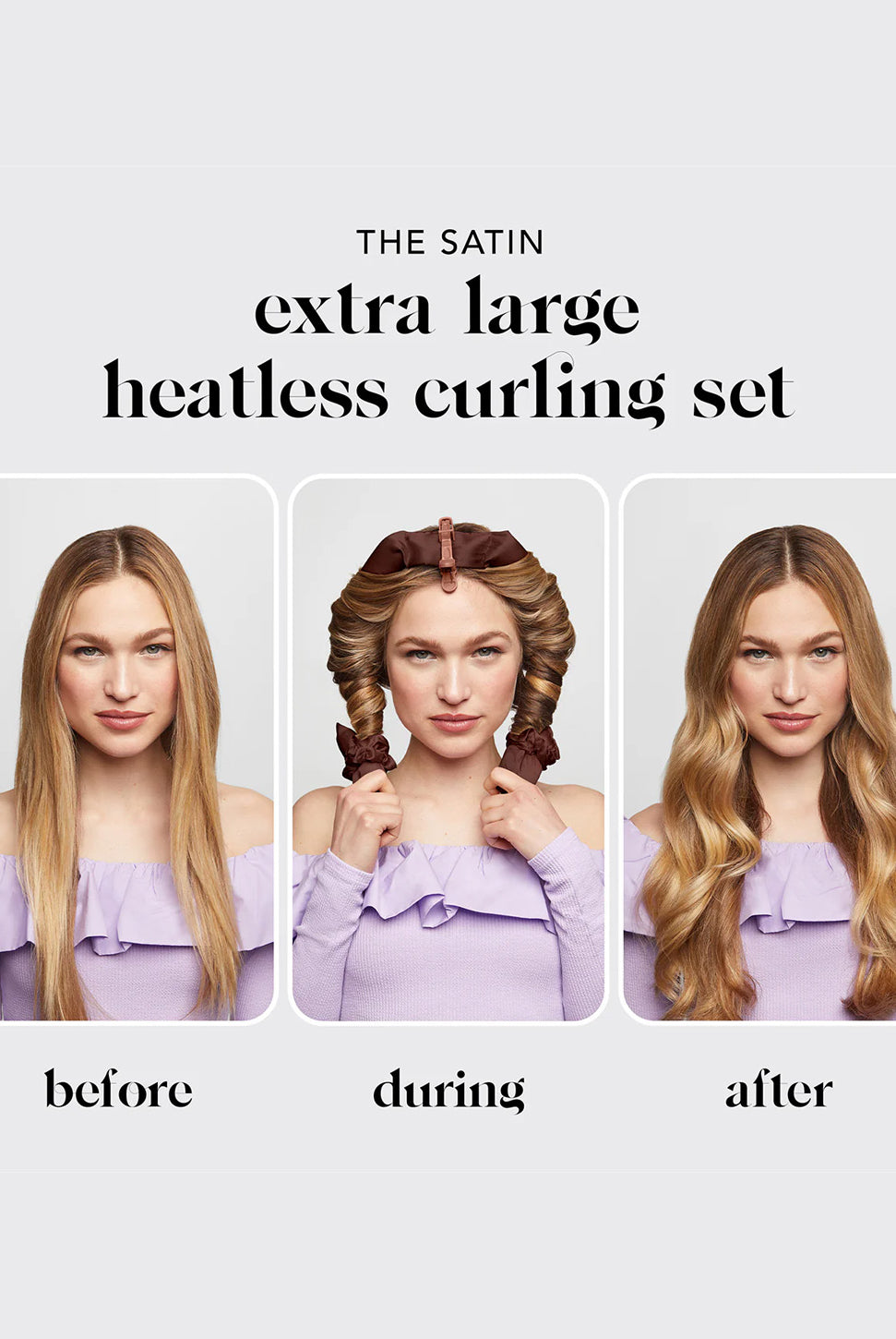 XL Satin Heatless Curling Set - Chocolate-KITSCH-Over the Rainbow