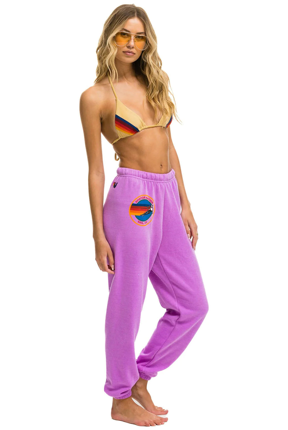 Logo Sweatpant - Neon Purple-AVIATOR NATION-Over the Rainbow