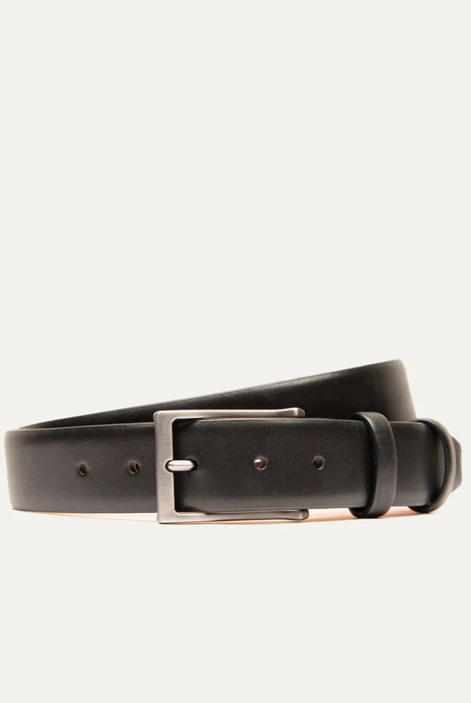Glazed Calf Leather Belt - Black-WILL-Over the Rainbow