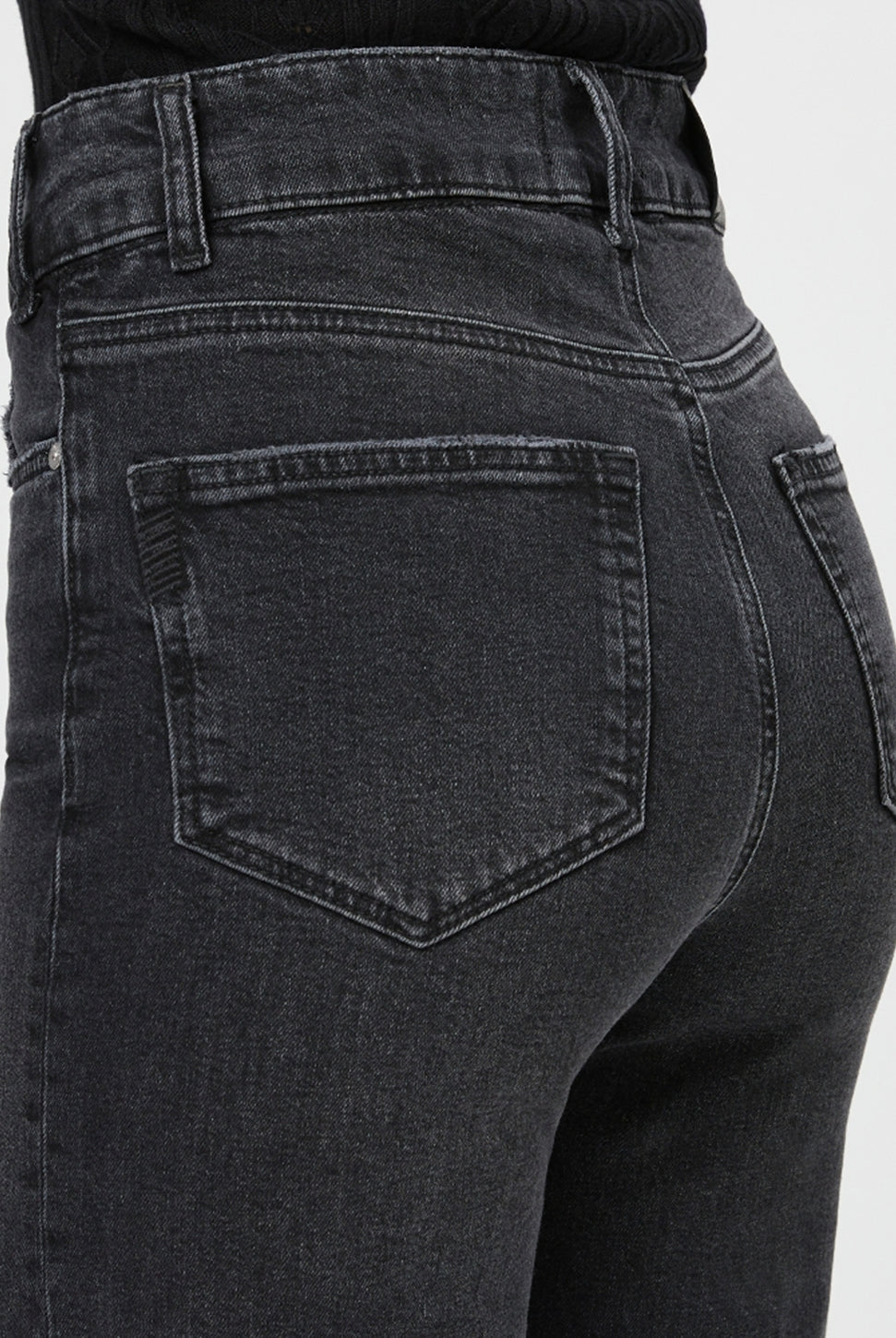 Sasha High Rise Straight Jean - Viper Black Distressed-Paige-Over the Rainbow