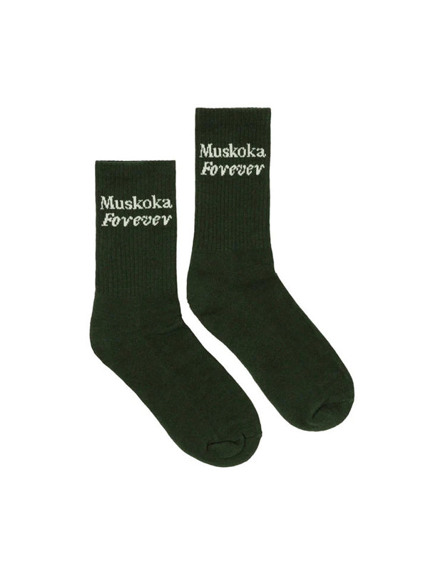 Muskoka Forever Athletic Sock - Forest Green-MUSKOKA FOREVER-Over the Rainbow