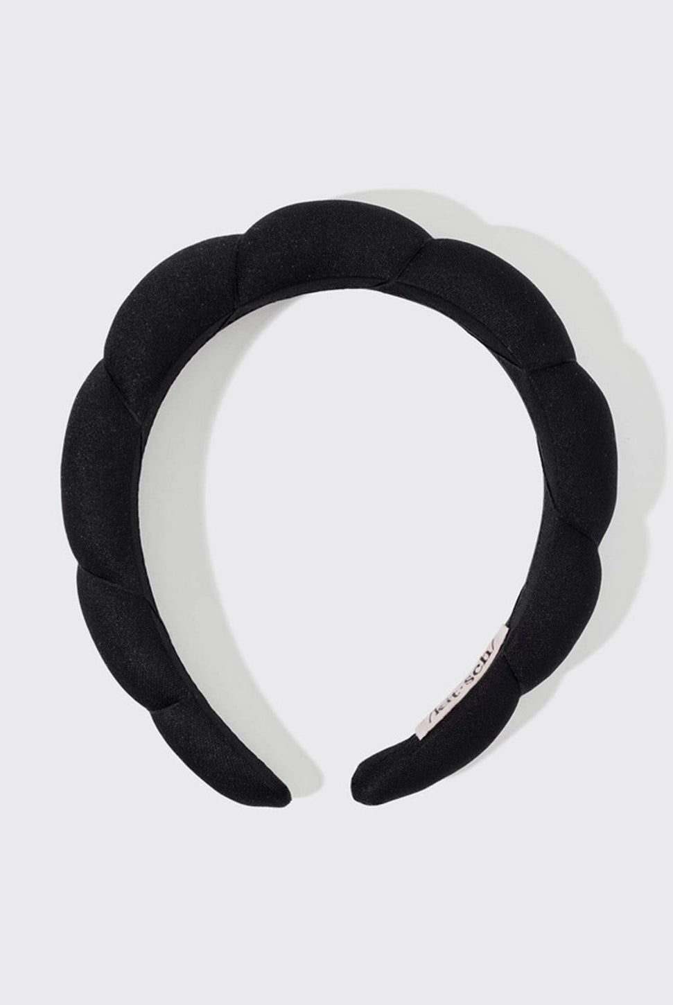Recycled Puffy Headband - Black-KITSCH-Over the Rainbow