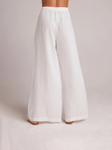 High Waisted Linen Pleated Pant - White-Bella Dahl-Over the Rainbow