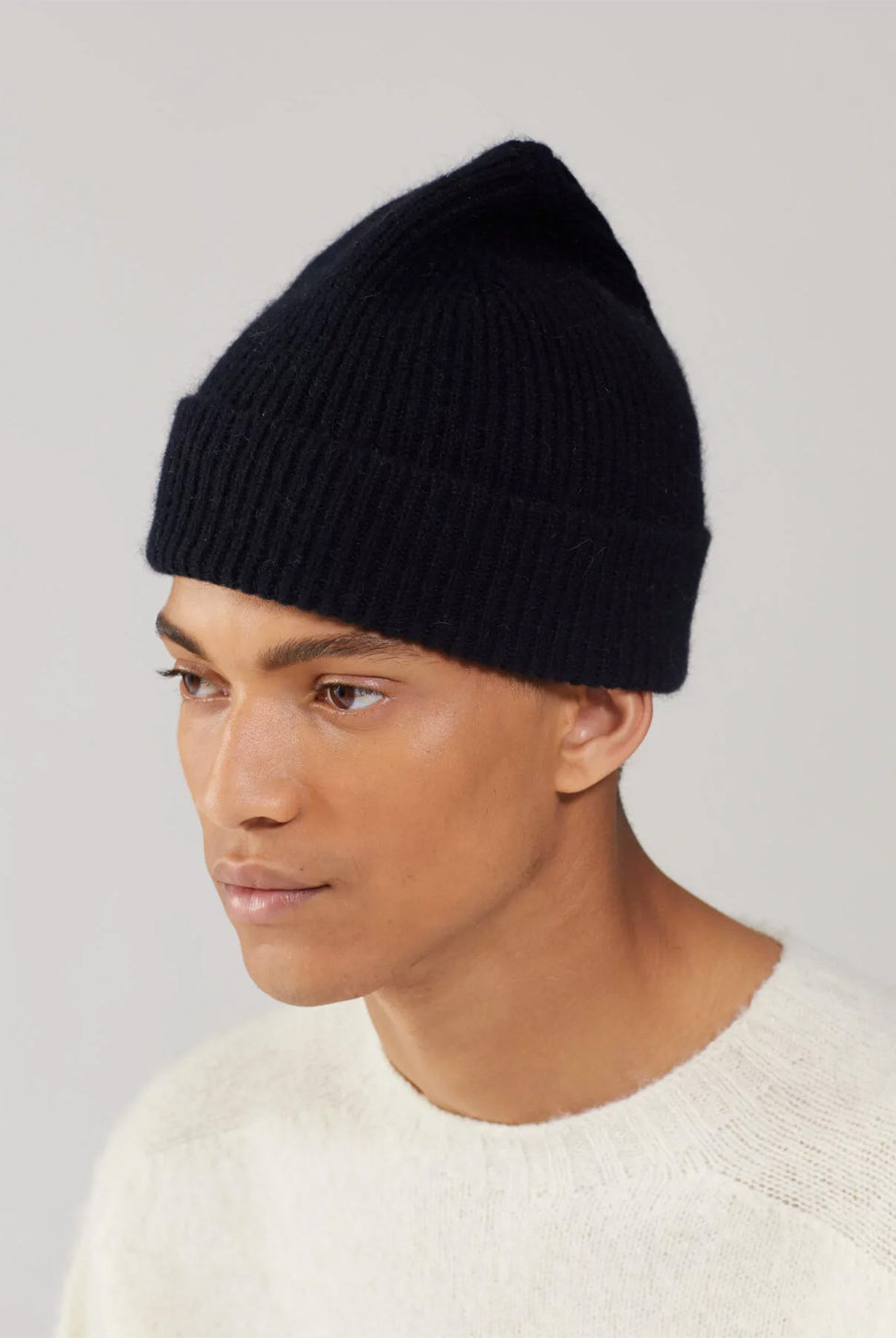 Wool Angora Beanie - Onyx-LE BONNET-Over the Rainbow