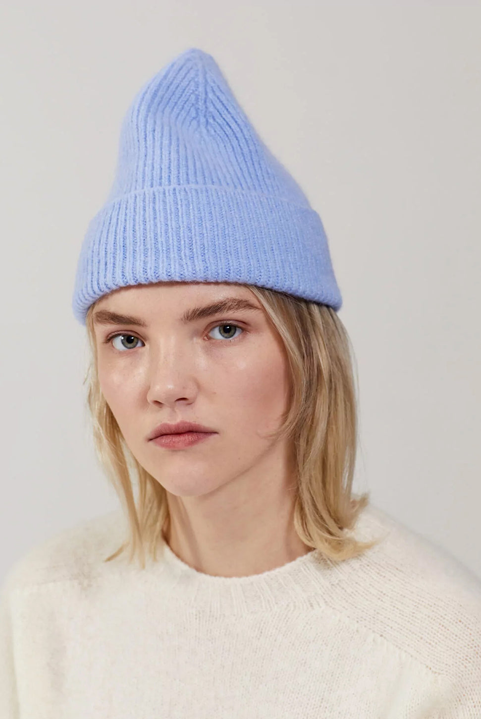 Classic Angora Beanie - Light Blue Sky-LE BONNET-Over the Rainbow