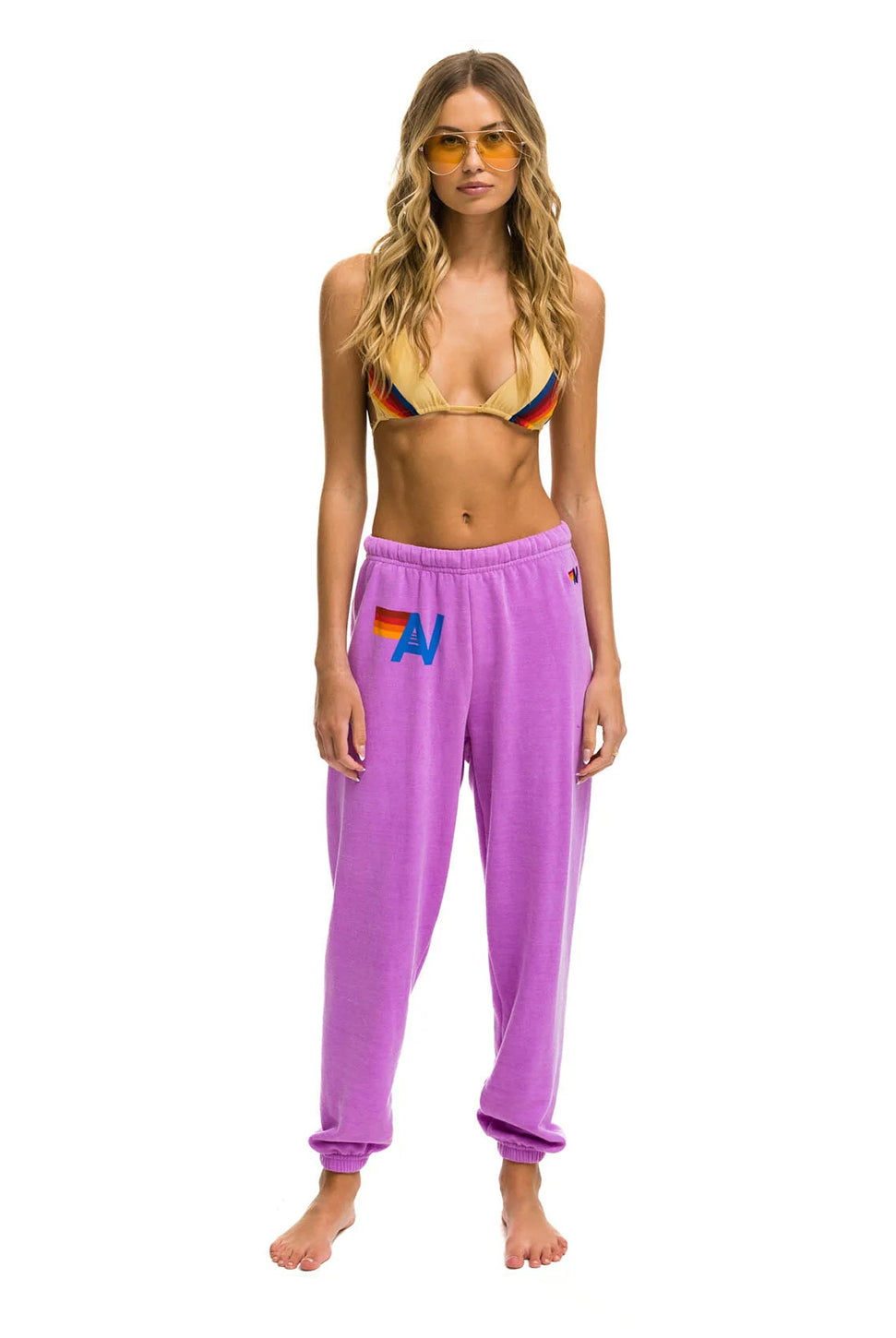Logo Sweatpant - Neon Purple-AVIATOR NATION-Over the Rainbow