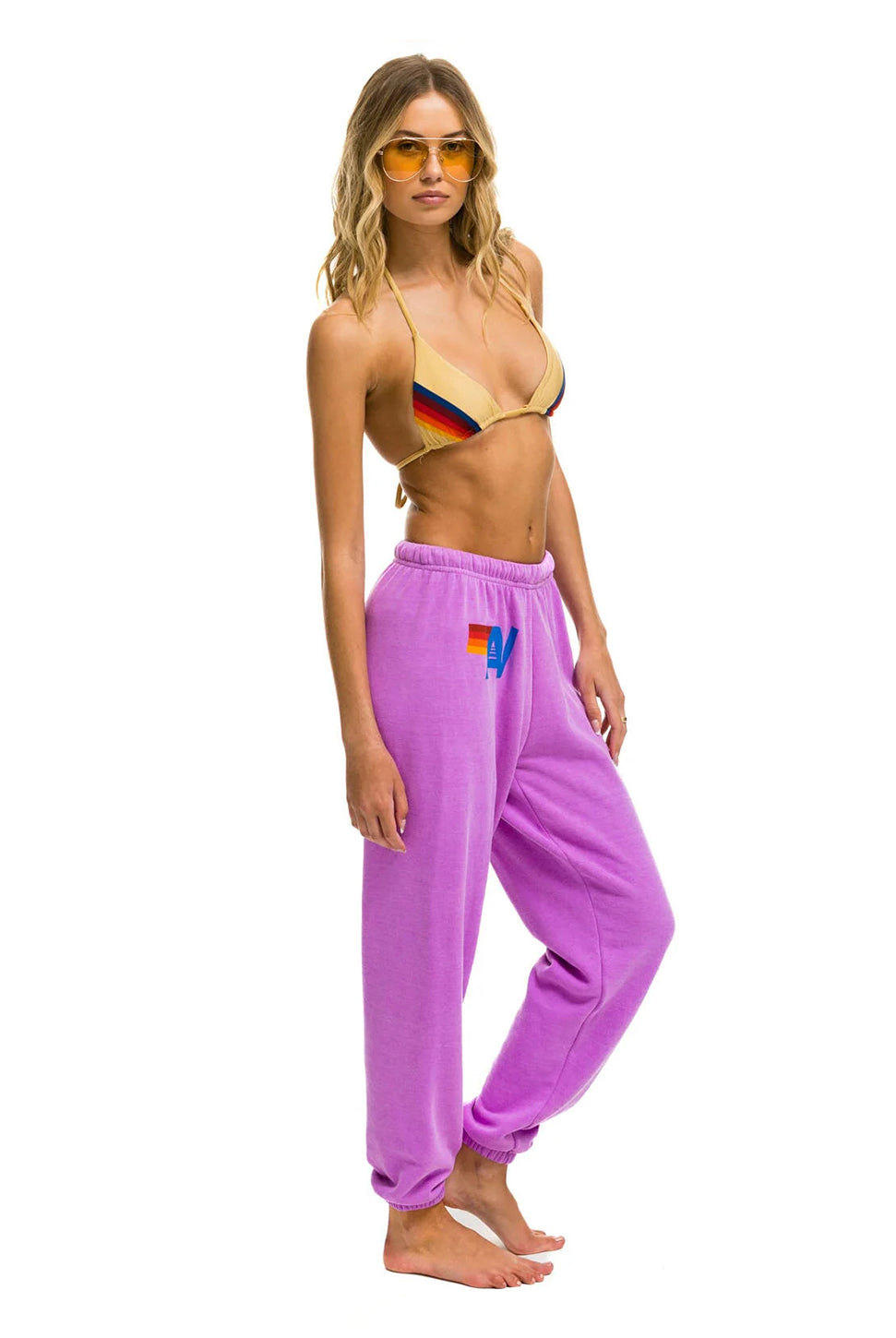 Logo Sweatpant - Neon Purple-AVIATOR NATION-Over the Rainbow
