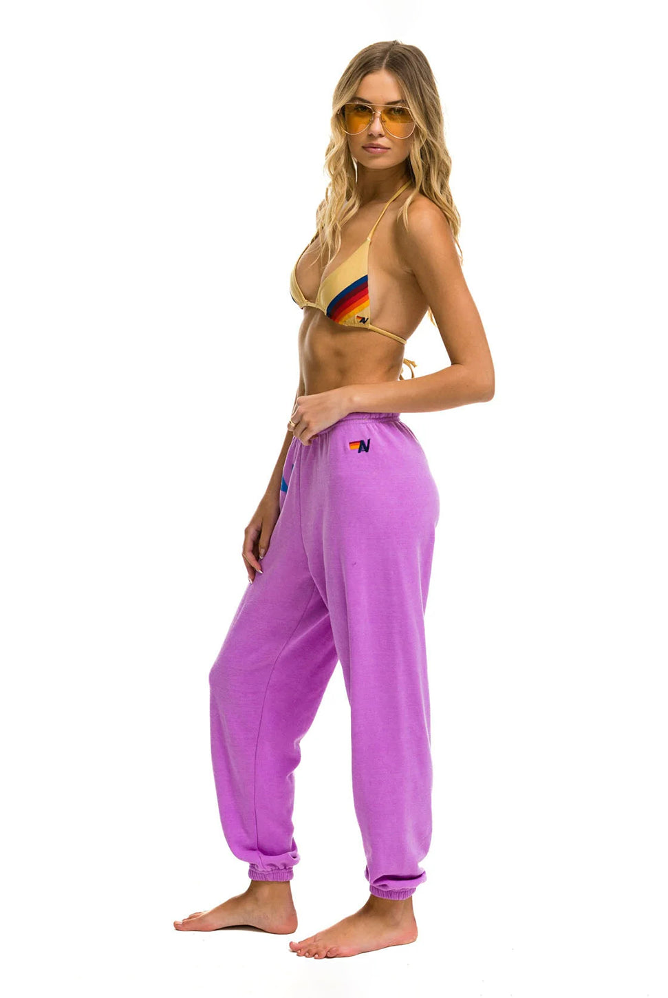 Logo Sweatpant - Neon Purple-AVIATOR NATION-Over the Rainbow