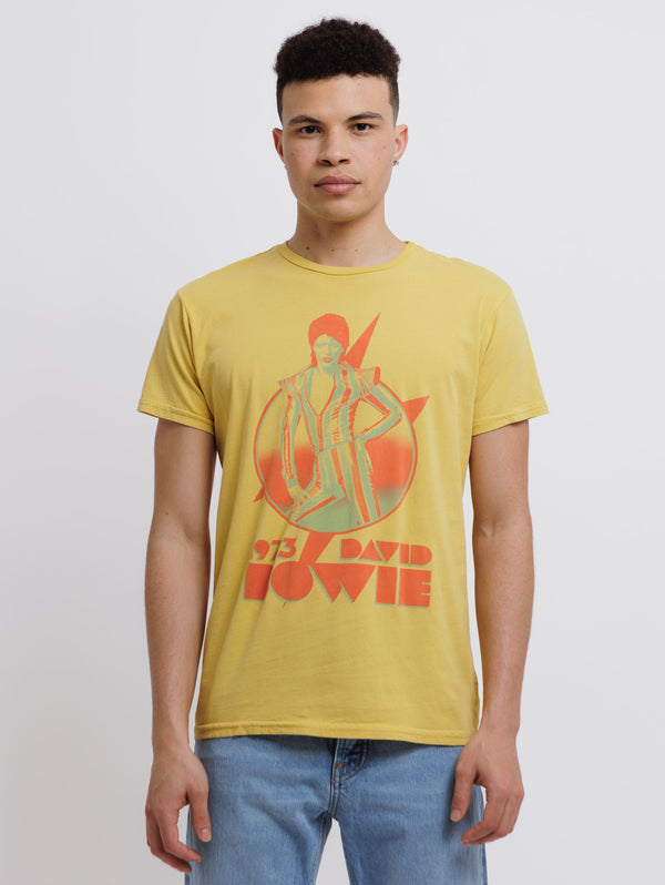 Bowie 1973 Tee - Vintage Gold-Retro Brand Black Label-Over the Rainbow