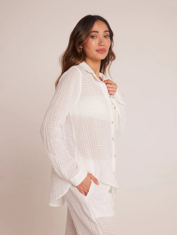 Oversized Pocket Button Down - White-Bella Dahl-Over the Rainbow