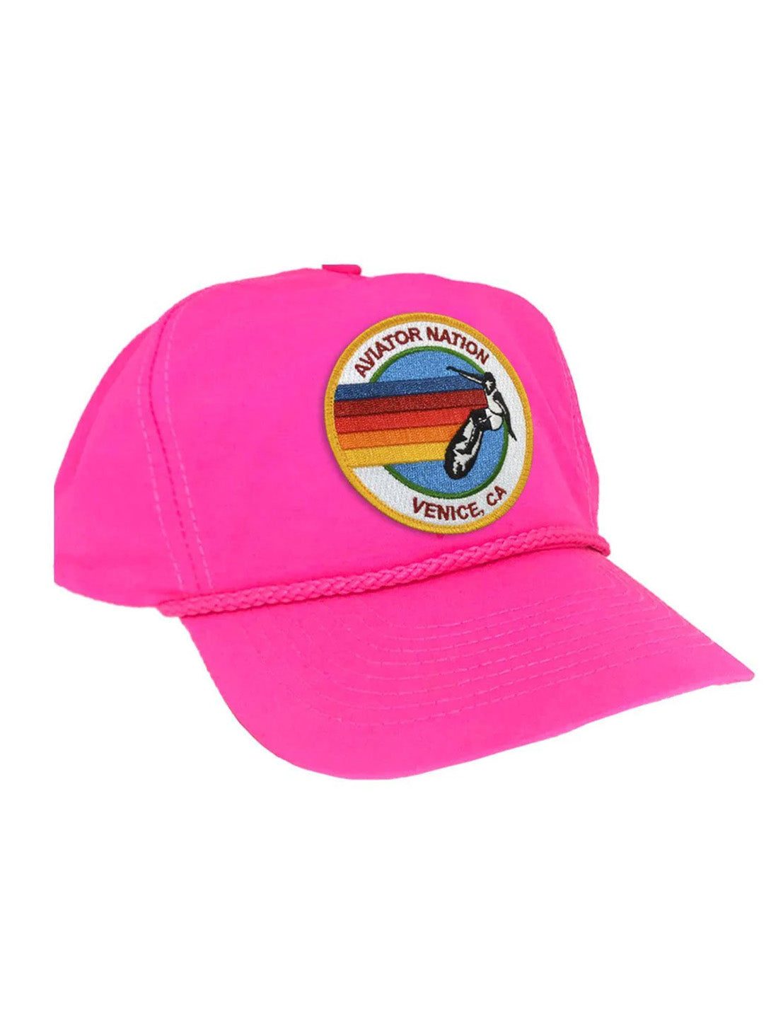 AVIATOR NATION, Signature Vintage Nylon Trucker Hat - Neon Pink