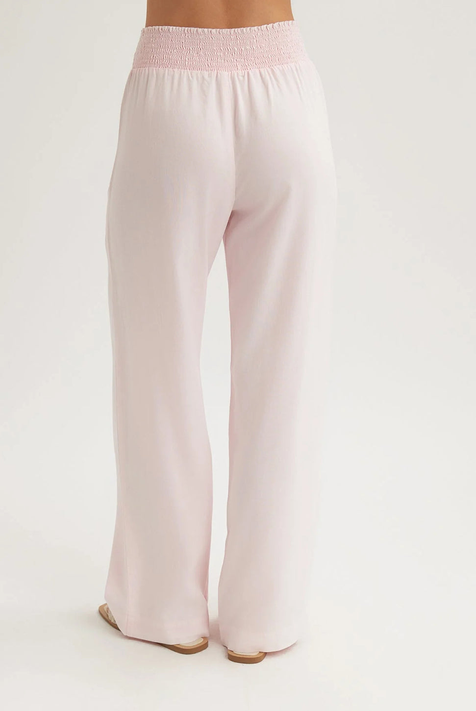 Smocked Waist Wide Leg Pant - Petal Pink-Bella Dahl-Over the Rainbow