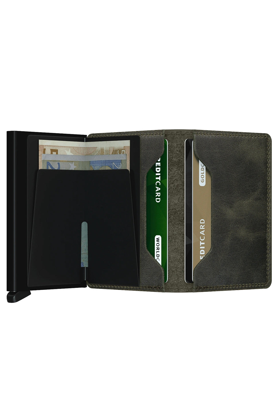 Slimwallet - Vintage Olive Black-SECRID WALLET-Over the Rainbow