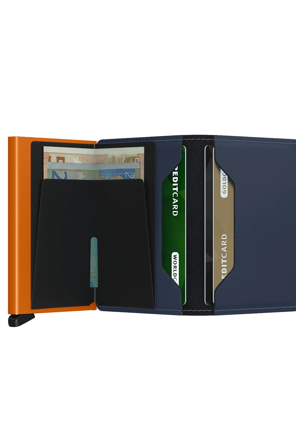 Slimwallet - Matte Night Blue & Orange-SECRID WALLET-Over the Rainbow