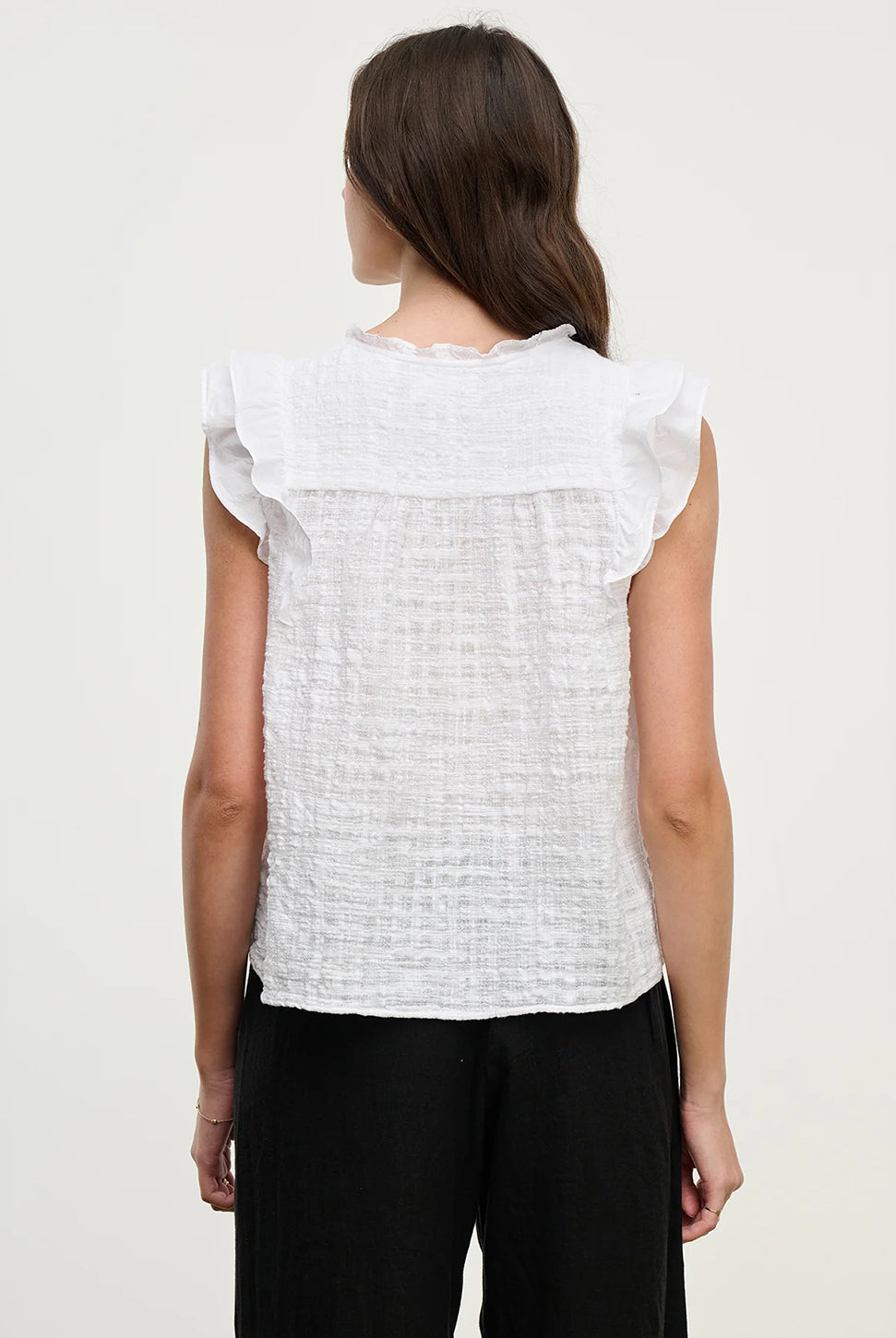 Eva Textured Gauze Top - White-Velvet-Over the Rainbow
