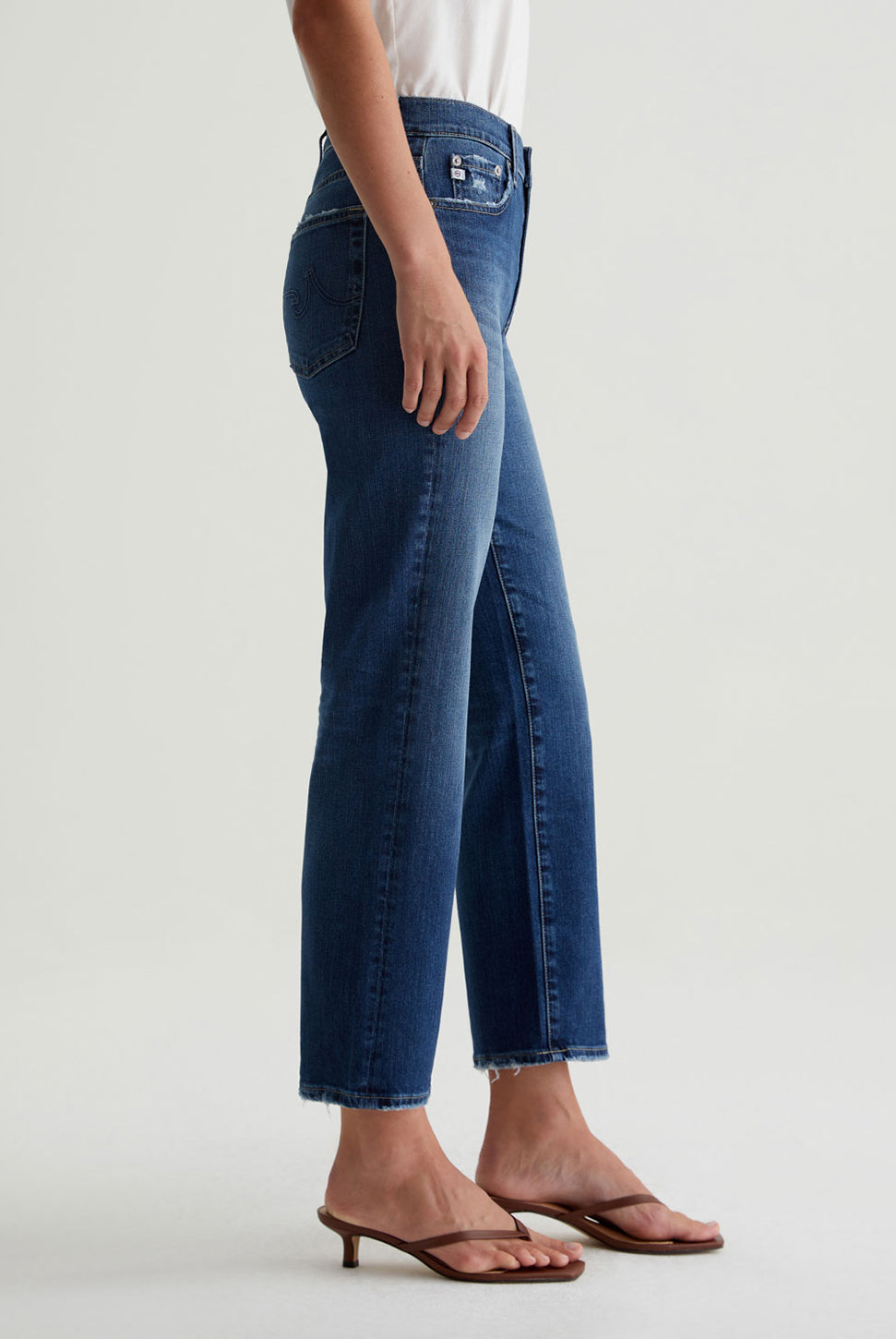 Brinley Mid Rise Straight Crop Jean - 7 Years La Jolla-AG Jeans-Over the Rainbow