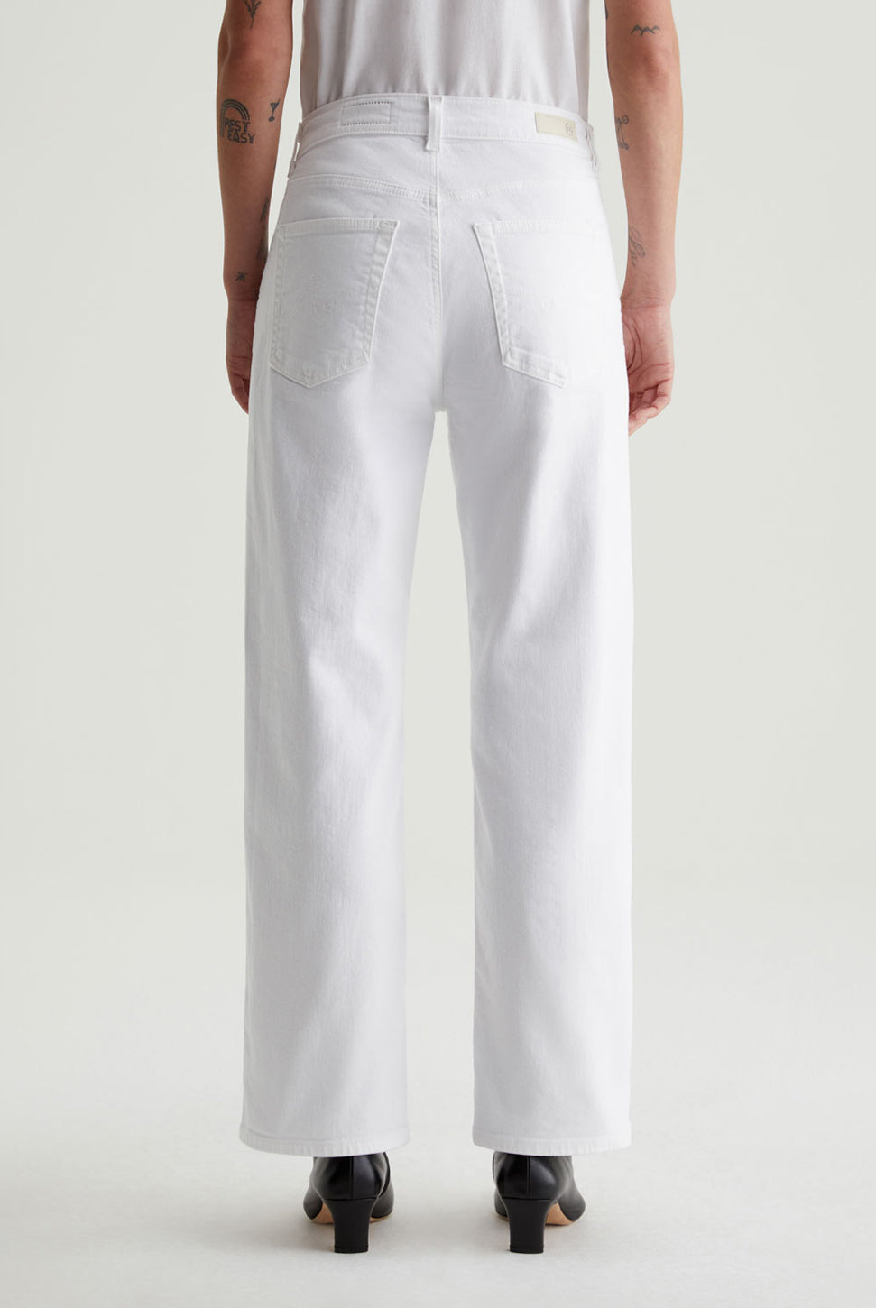 Brinley Mid Rise Straight Crop Jean - Gallery White-AG Jeans-Over the Rainbow