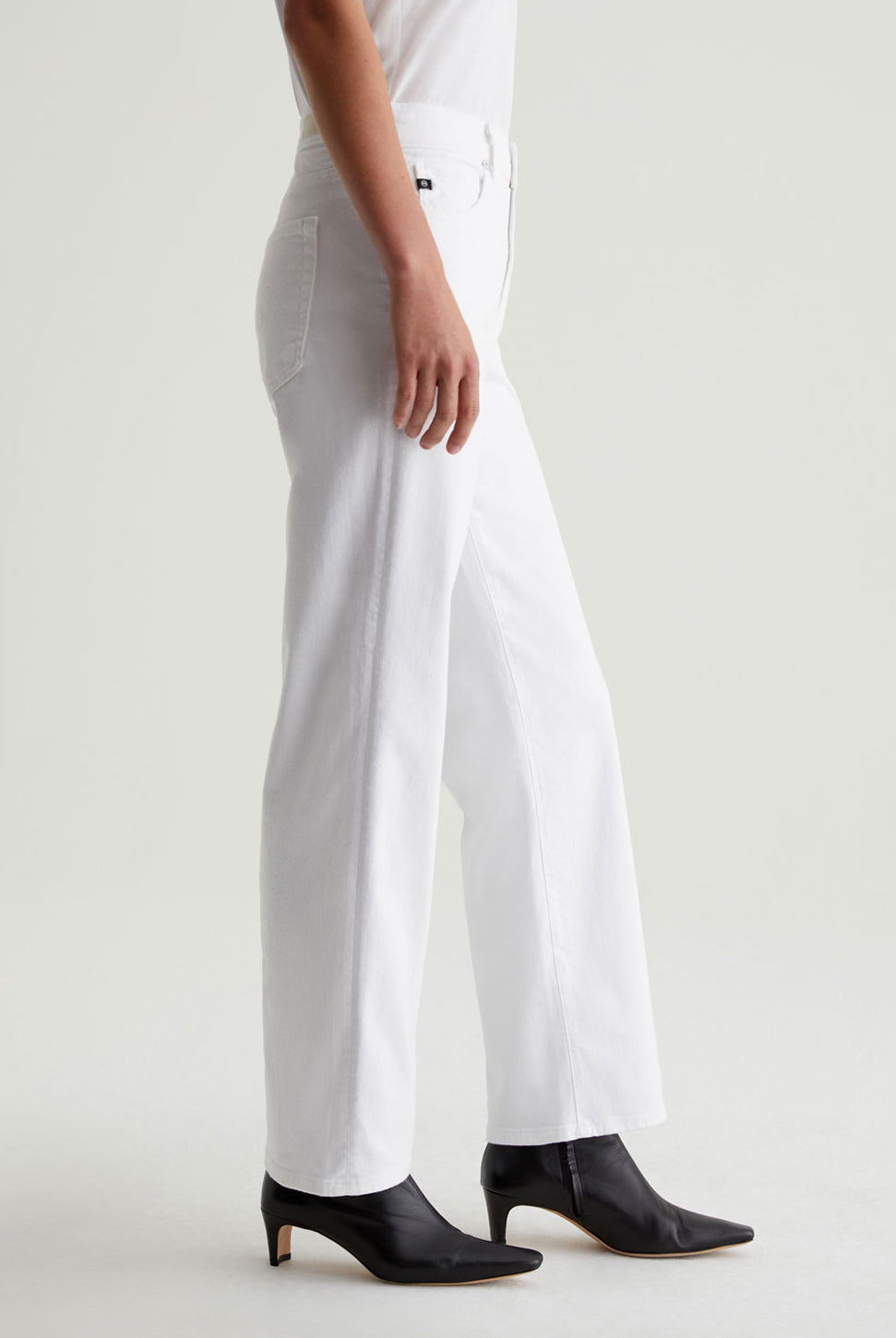 Brinley Mid Rise Straight Crop Jean - Gallery White-AG Jeans-Over the Rainbow