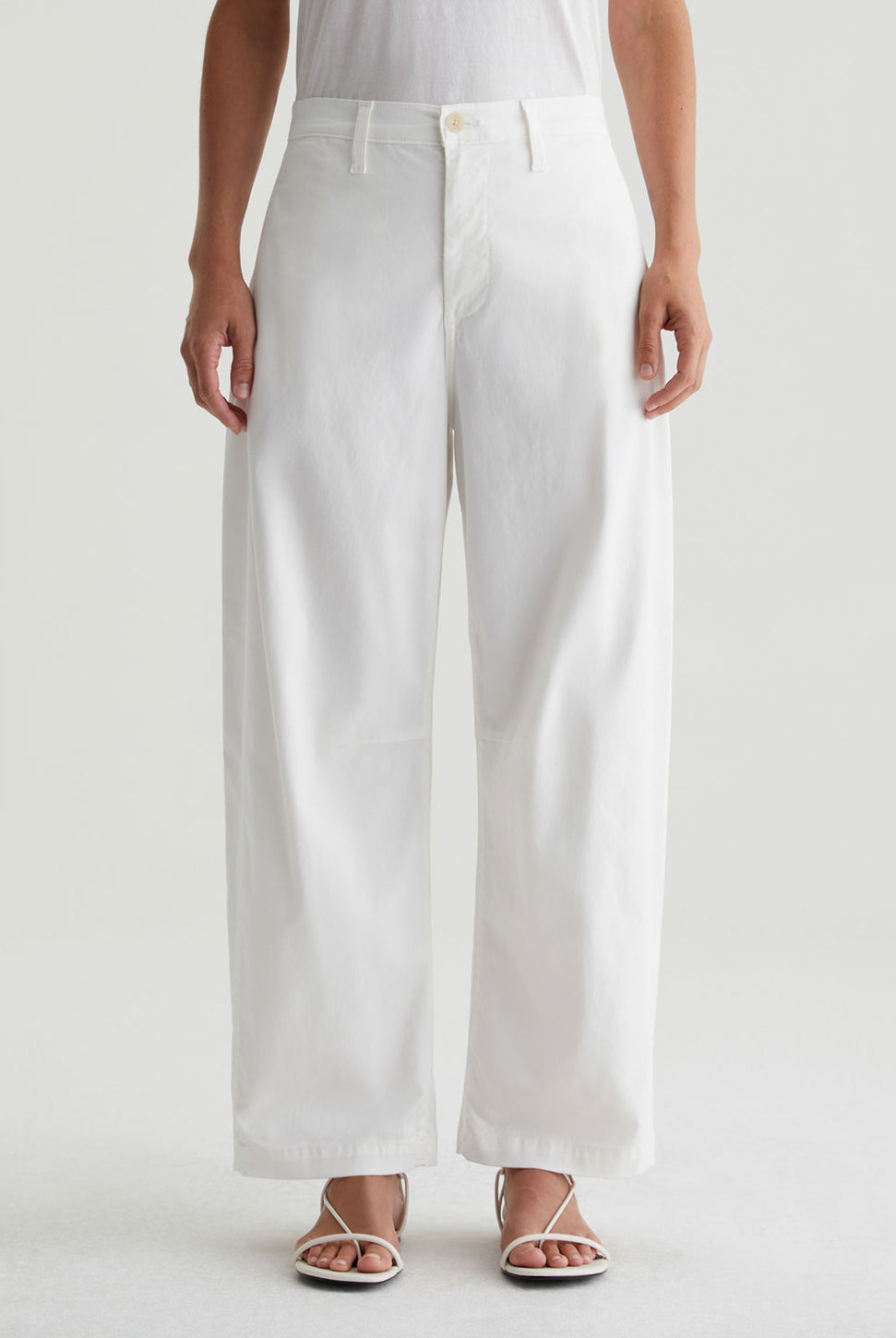 Fiona High Rise Barrel Pant - Powder-AG Jeans-Over the Rainbow