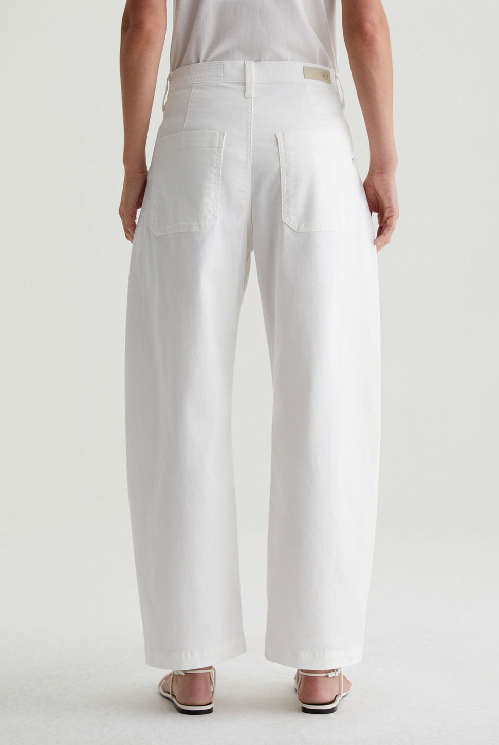 Fiona High Rise Barrel Pant - Powder-AG Jeans-Over the Rainbow