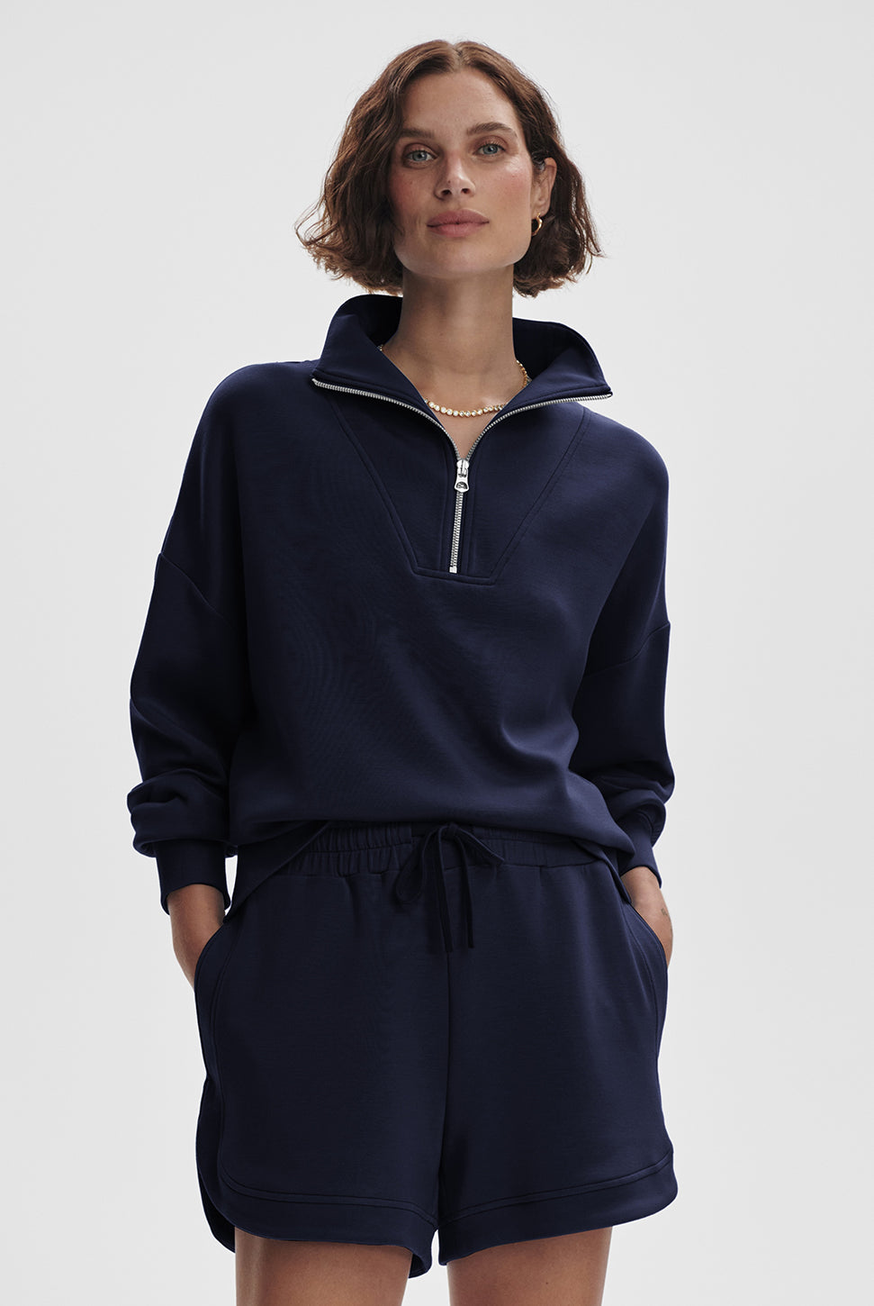 Hawley Half Zip Sweatshirt - Navy-VARLEY-Over the Rainbow