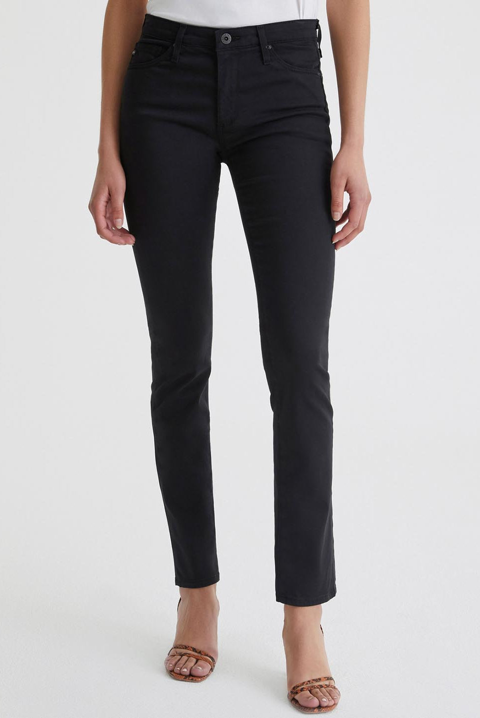 Prima Mid Rise Cigarette Jean - Black-AG Jeans-Over the Rainbow