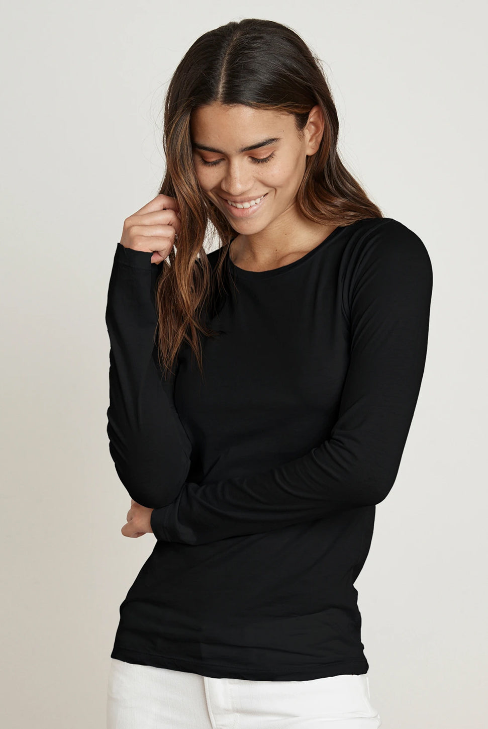 Zofina Crew Neck Long Sleeve T-Shirt-Velvet-Over the Rainbow