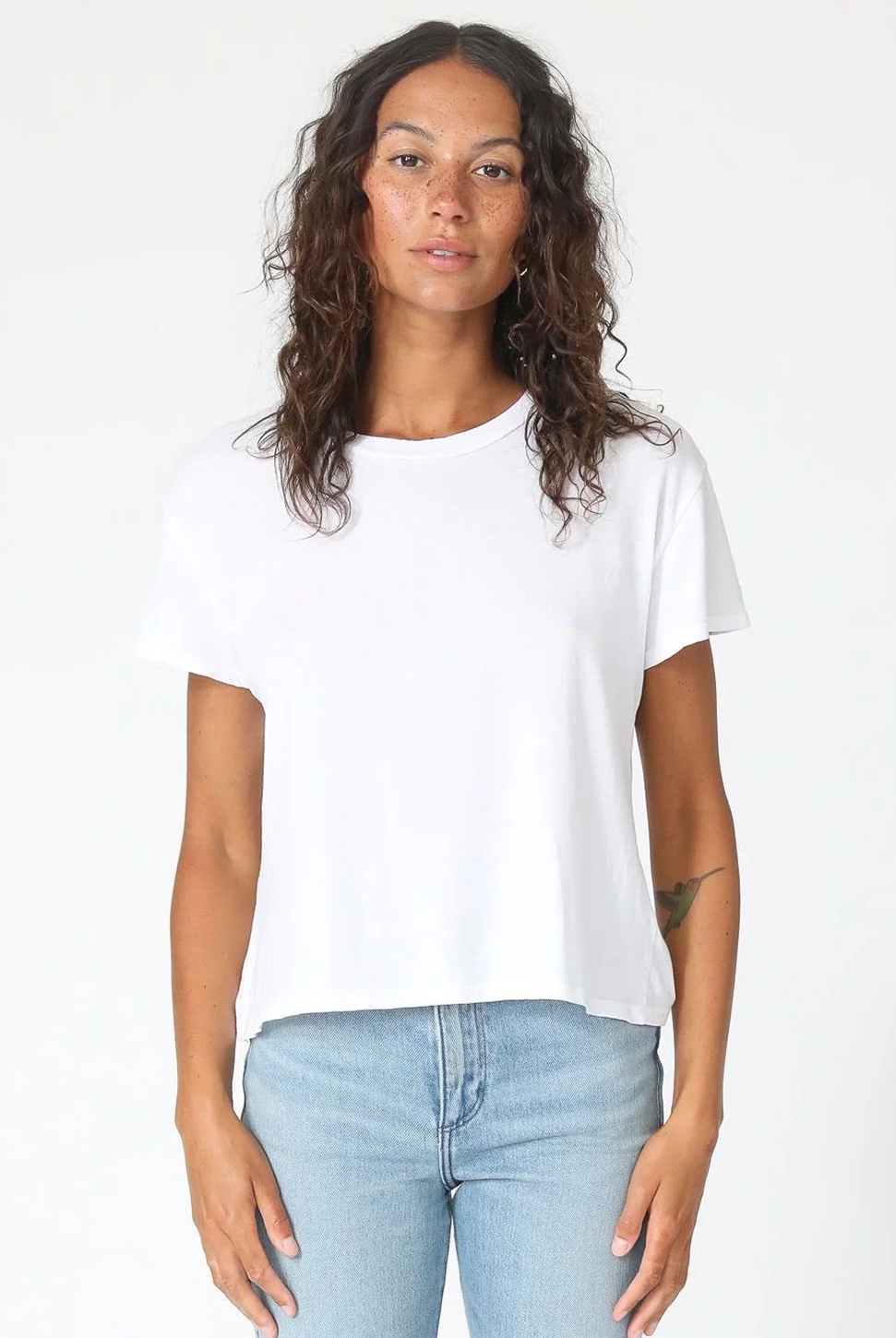 Harley Short Sleeve Crew Neck Tee - White-PERFECTWHITETEE-Over the Rainbow