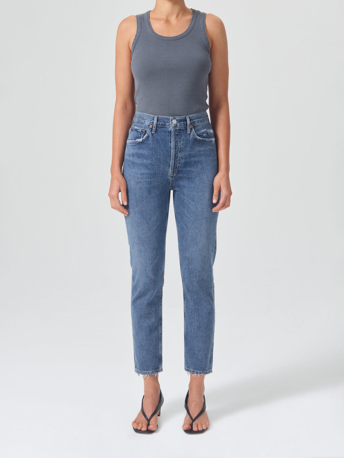 Riley High Rise Crop Straight Leg Jean Frequency
