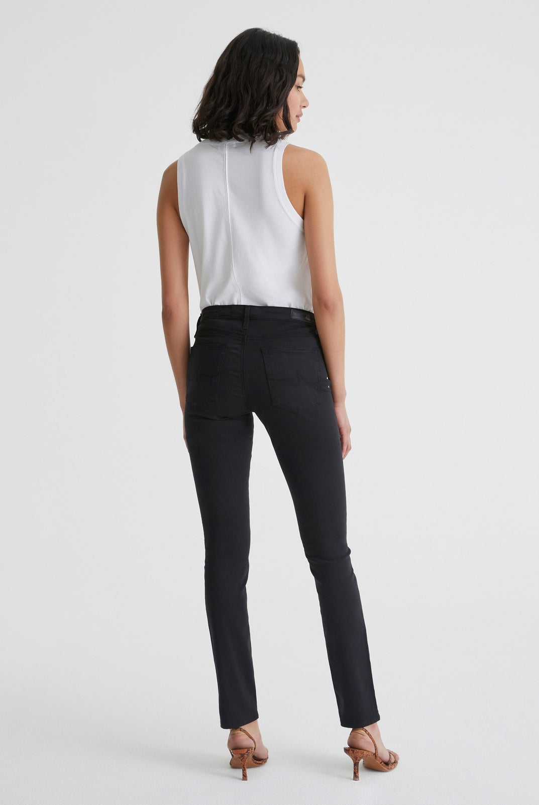 Prima Mid Rise Cigarette Jean - Black-AG Jeans-Over the Rainbow