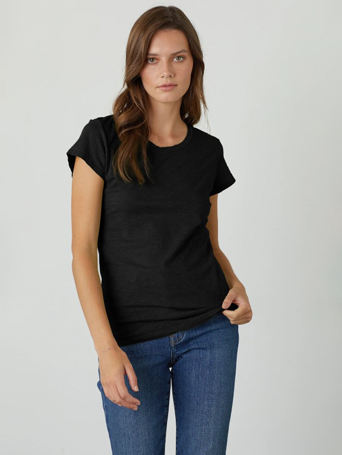 Odelia Short Sleeve Crew Tee-Velvet-Over the Rainbow
