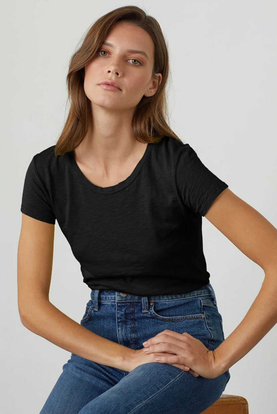 Odelia Short Sleeve Crew Tee-Velvet-Over the Rainbow