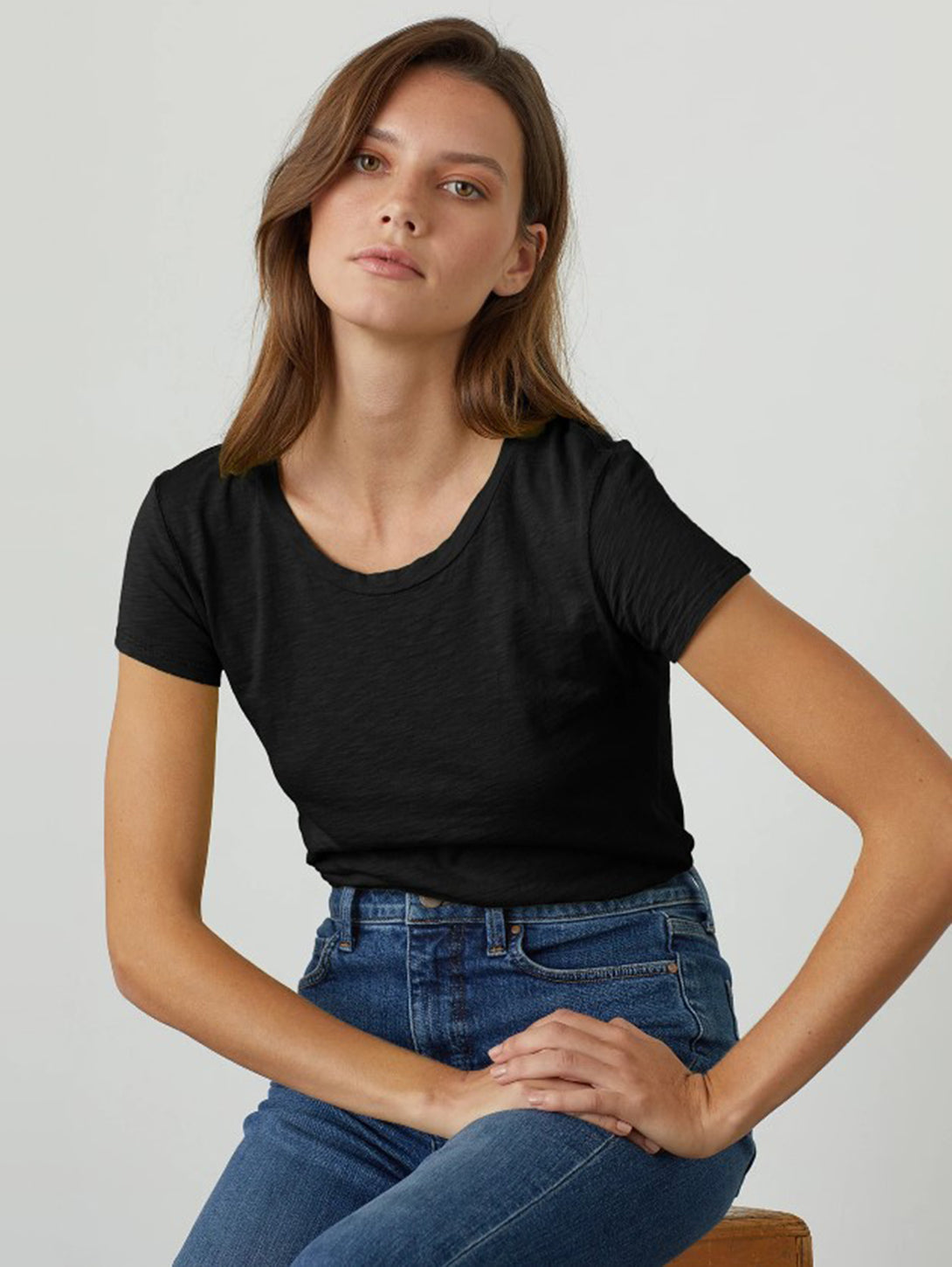 Odelia Short Sleeve Crew Tee-Velvet-Over the Rainbow