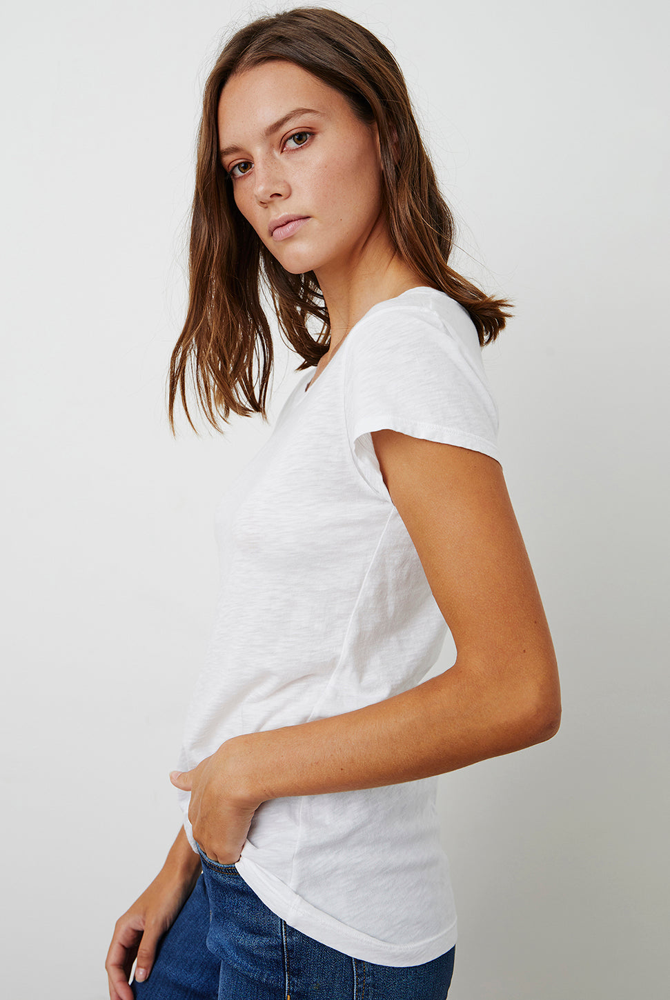 Odelia Short Sleeve Crew Tee-Velvet-Over the Rainbow