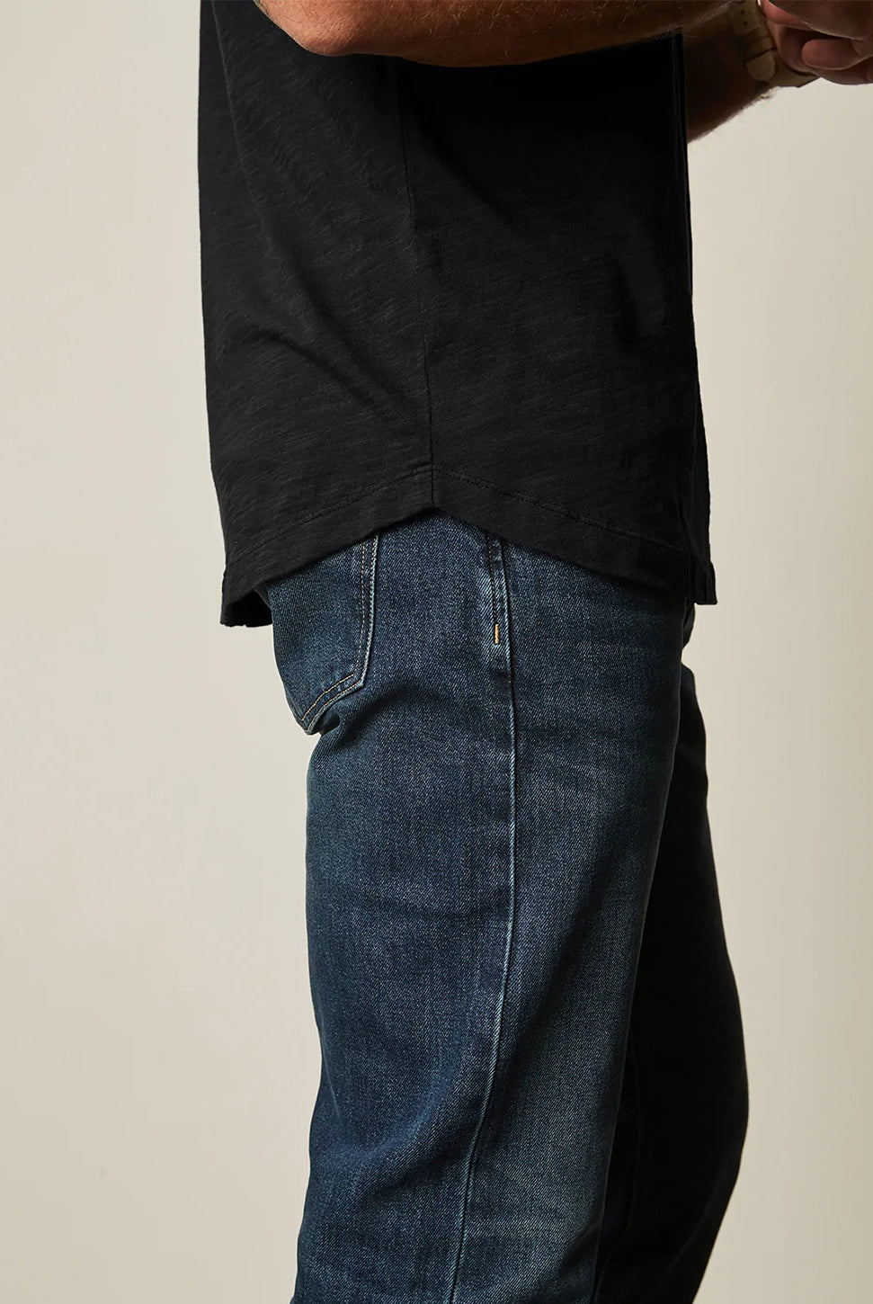 Amaro Slub Short Sleeve T-Shirt - Black-Velvet-Over the Rainbow