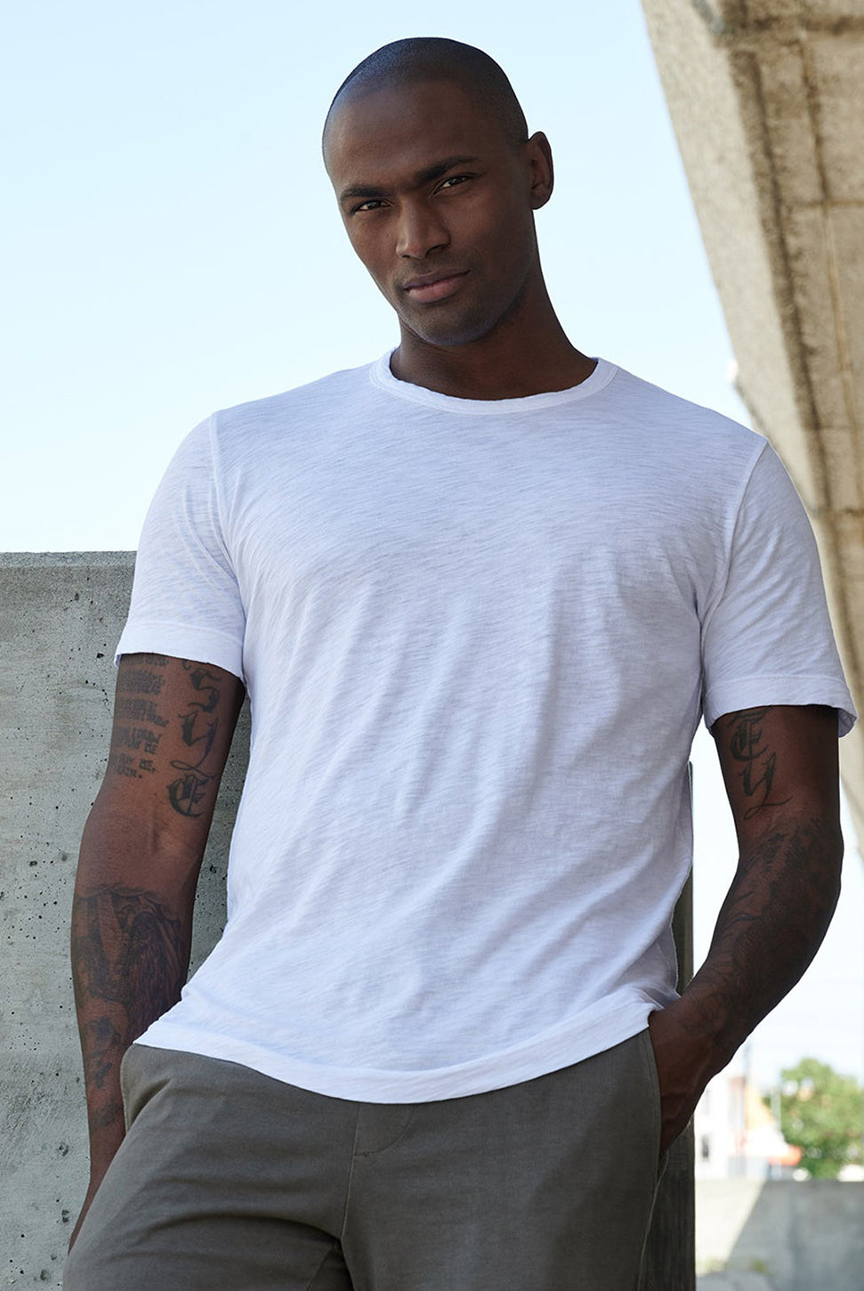 Amaro Slub Short Sleeve T-Shirt - White-Velvet-Over the Rainbow