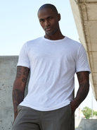 Amaro Slub Short Sleeve T-Shirt - White-Velvet-Over the Rainbow