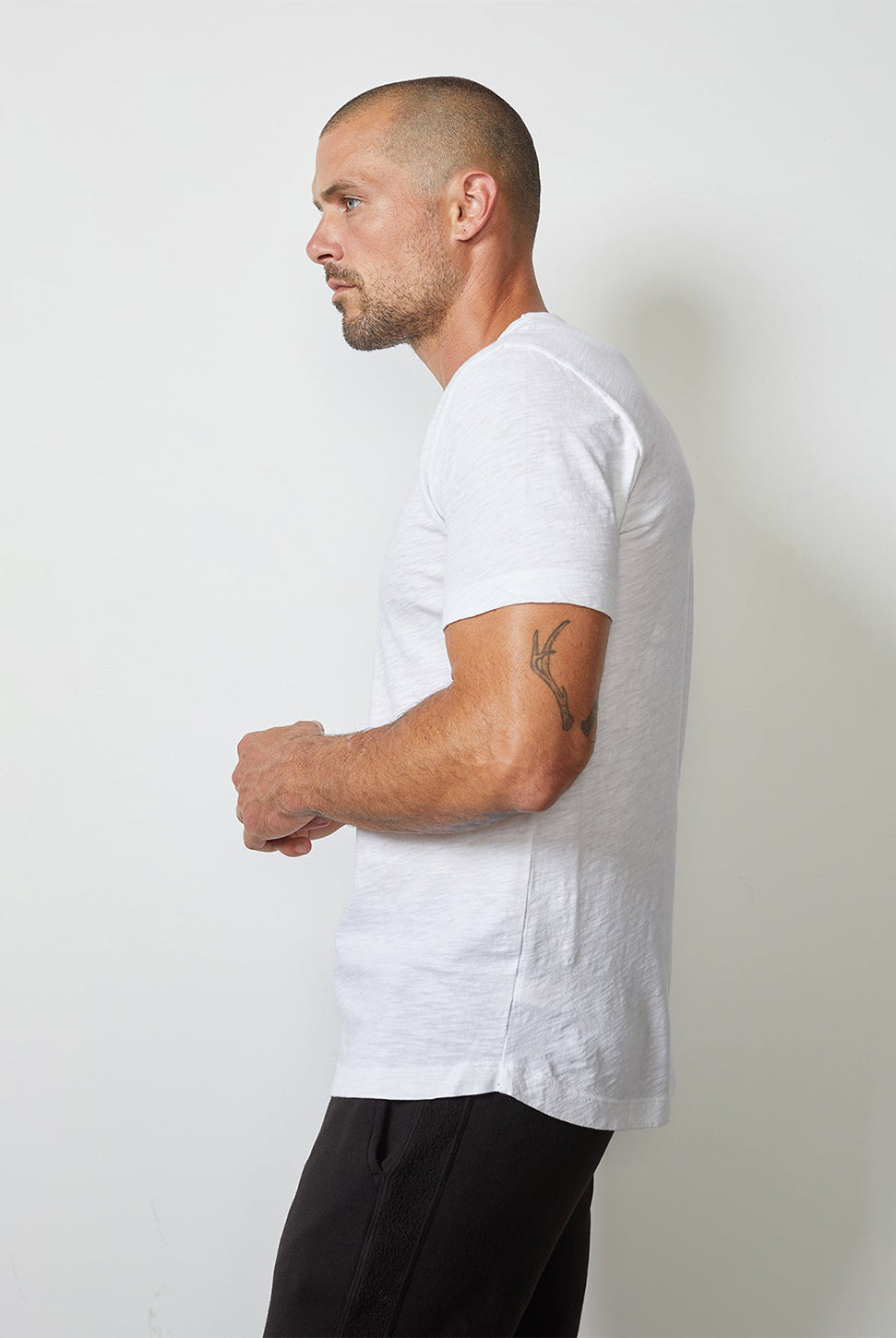 Amaro Slub Short Sleeve T-Shirt - White-Velvet-Over the Rainbow