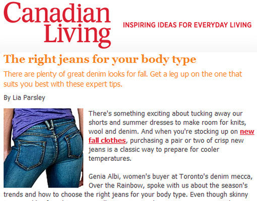 IN THE PRESS | OTR x Canadian Living Magazine x Body Type Jeans