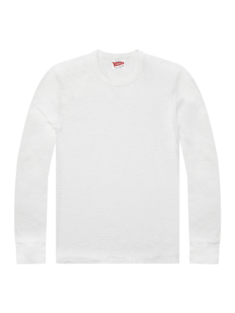 Long Sleeve Slub Tee - Arctic White-STANDARD RECREATION-Over the Rainbow