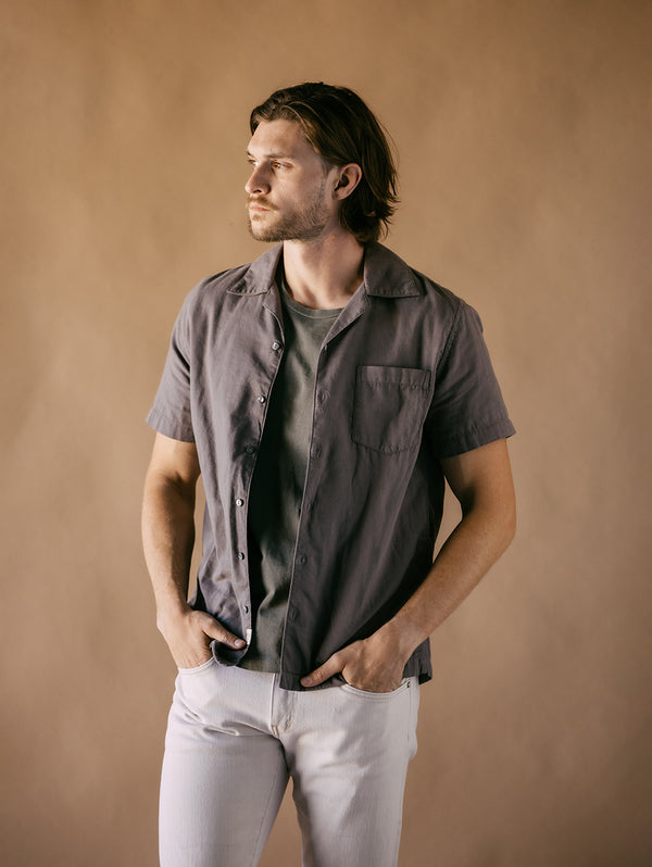 The Wrench Short Sleeve Shirt - Charcoal-HIROSHI KATO-Over the Rainbow