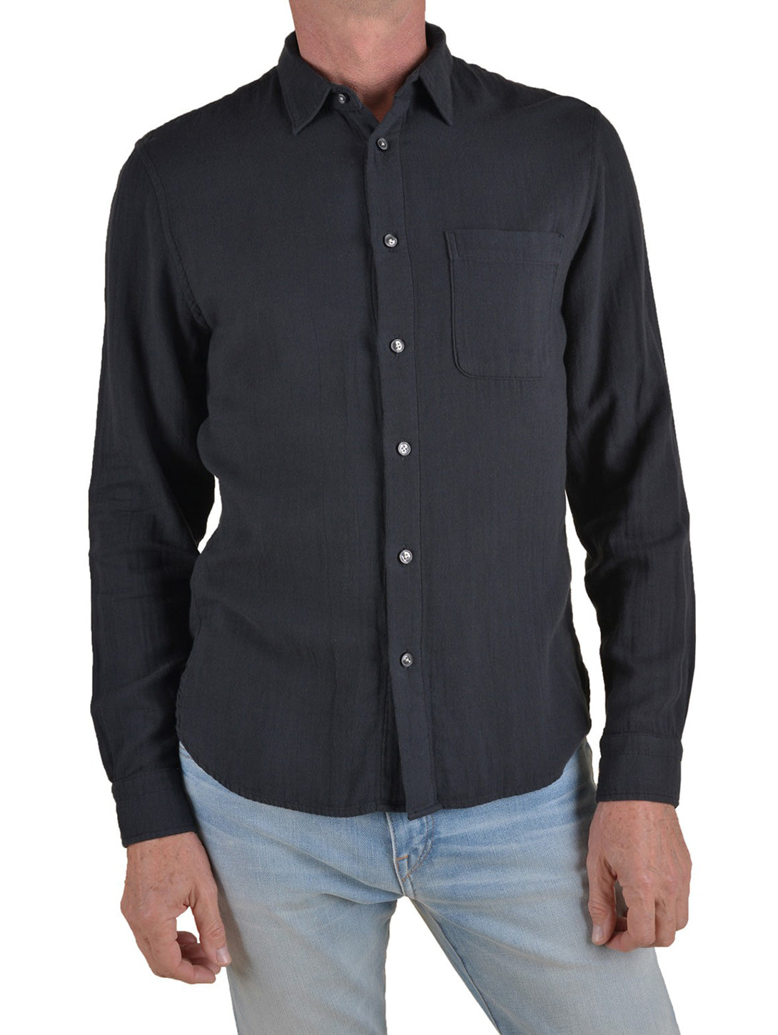 HIROSHI KATO | Ripper Double Gauze Shirt - Black | Over The