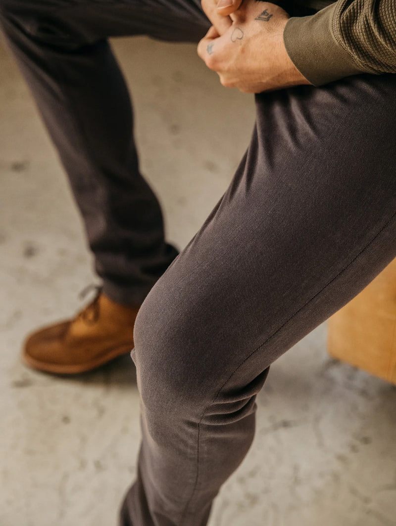 The Axe Denit Chino Pant - Gray Brown-HIROSHI KATO-Over the Rainbow