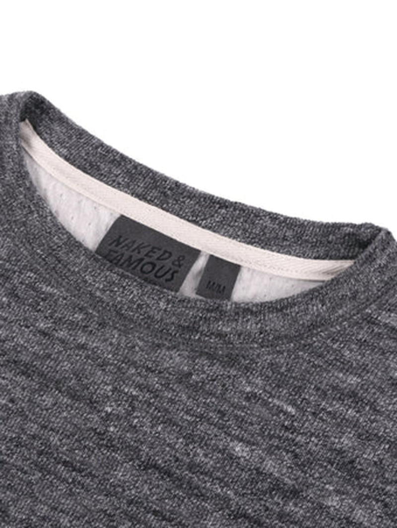 Slim Crew Vintage Doubleface Top - Charcoal-Naked & Famous-Over the Rainbow