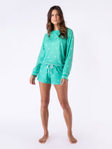 Beach More Worry Less Long Sleeve Top - Green Flare-PJ Salvage-Over the Rainbow
