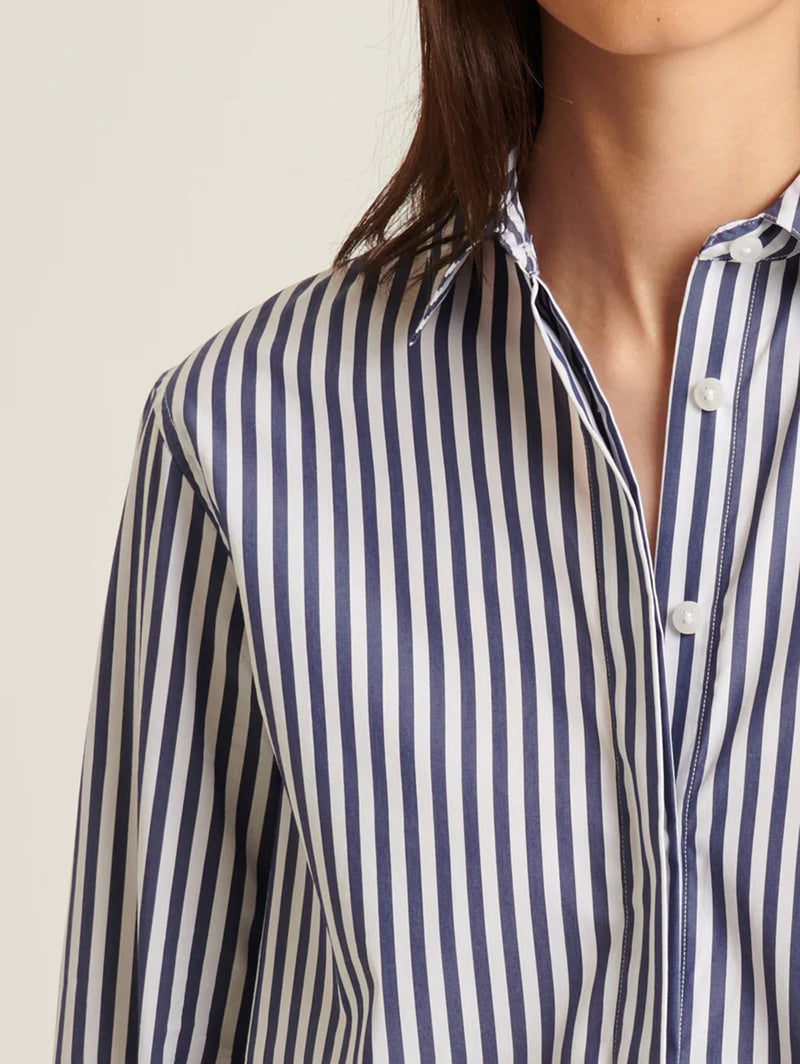 Stretch Striped Shirt - Navy