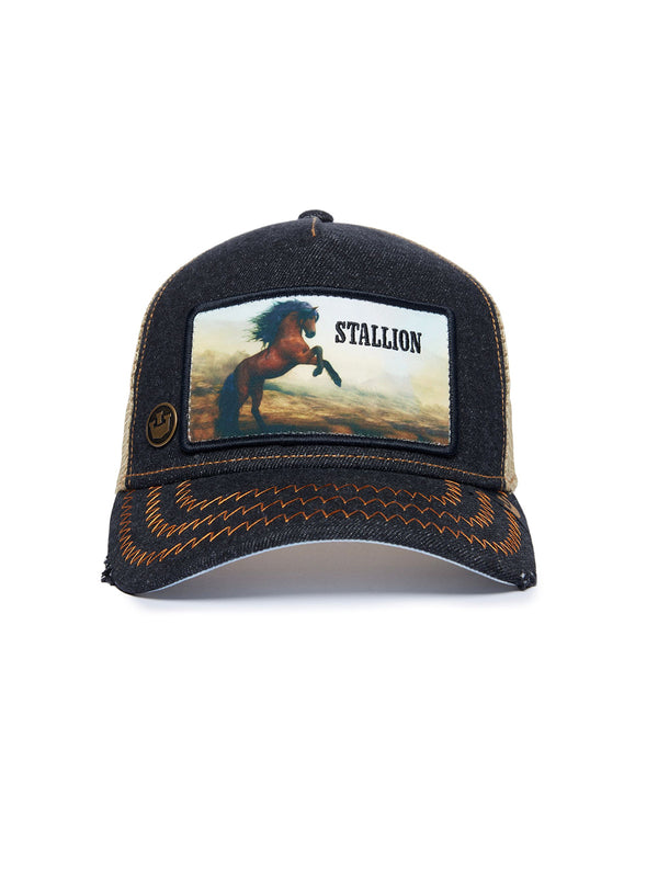 Stallion Trucker Hat - Charcoal-GOORIN BROTHERS-Over the Rainbow